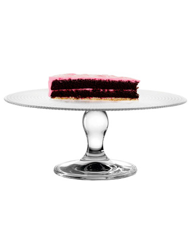 Tradineur - Expositor para tartas con pie - Fabricado en Cristal - Fácil limpieza y Durabilidad - Ideal para Pasteles y diversos