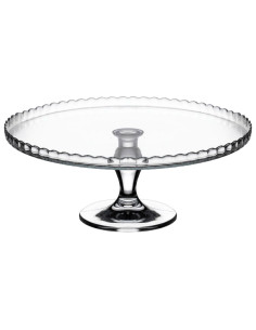 Tradineur - Expositor para tartas con pie - Fabricado en Cristal - Fácil limpieza y Durabilidad - Ideal para Pasteles y diversos