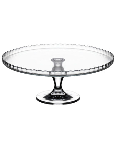 Tradineur - Expositor para tartas con pie - Fabricado en Cristal - Fácil limpieza y Durabilidad - Ideal para Pasteles y diversos