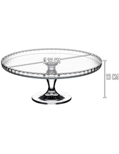 Tradineur - Expositor para tartas con pie - Fabricado en Cristal - Fácil limpieza y Durabilidad - Ideal para Pasteles y diversos