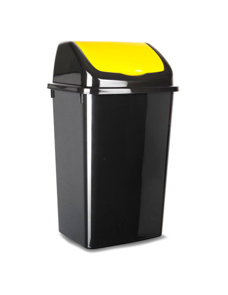 Tradineur - Cubo de basura con tapa basculante para reciclaje - Fabricado en plástico - Capacidad: 50 Litros - Reciclaje para Pl