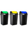 Tradineur - Cubo de basura con tapa basculante para reciclaje - Fabricado en plástico - Capacidad: 50 Litros - Reciclaje para Pl