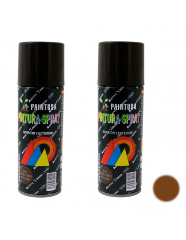 Montoro - Pack 2 botes de pintura en marrón tabaco A41 200 ml, válido para multitud de superficies de interior y exterior. Pintu