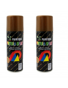 Montoro - Pack 2 botes de pintura en spray oro rojo M304 200 ml, válido para multitud de superficies de interior y exterior