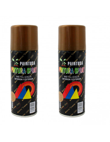 Montoro - Pack 2 botes de pintura en spray oro rojo M304 200 ml, válido para multitud de superficies de interior y exterior