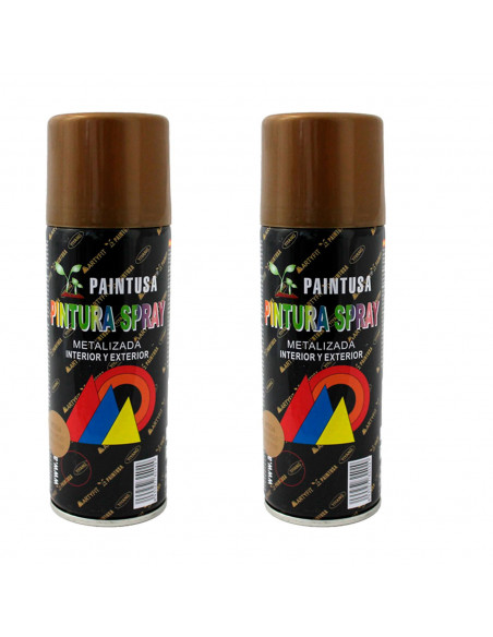 Montoro - Pack 2 botes de pintura en spray oro rojo M304 200 ml, válido para multitud de superficies de interior y exterior Montoro - Pack 2 botes de pintura en spray oro rojo M304 200 ml, válido para multitud de superficies de interior y exterior
