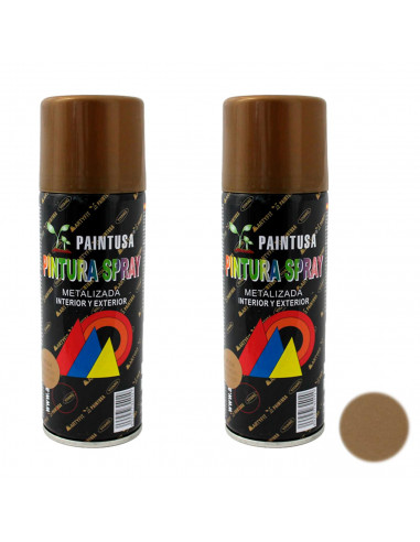 Montoro - Pack 2 botes de pintura en spray oro rojo M304 200 ml, válido para multitud de superficies de interior y exterior