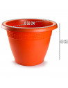 Tradineur - Maceta Redonda "Terracota" - Fabricado en Plástico - Macetero apto para Exterior e Interior del hogar - Ø 50 cm - Co