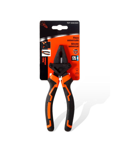 Tradineur - Alicate universal, ergonómico, alicates de alta resistencia con mango antideslizante, acero y plástico, cortar alamb