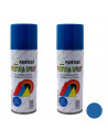 Montoro - Pack de 2 botes de pintura en spray azul fluorescente F205, 200 ml, válido para multitud de superficies de interior y