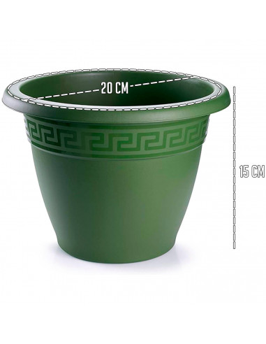 Tradineur - Maceta Redonda "Terracota" - Fabricado en Plástico - Macetero apto para Exterior e Interior del hogar - 20 cm - Colo