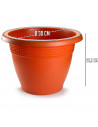 Tradineur - Maceta Redonda "Terracota" - Fabricado en Plástico - Macetero apto para Exterior e Interior del hogar - 30 cm - Colo