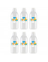 Tradineur - Pack de 6 botellas de plástico con tapón de rosca, reutilizable y reciclable, agua, leche, batidos, zumos, refrescos