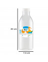 Tradineur - Pack de 6 botellas de plástico con tapón de rosca, reutilizable y reciclable, agua, leche, batidos, zumos, refrescos