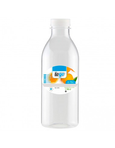 Tradineur - Pack de 6 botellas de plástico con tapón de rosca, reutilizable y reciclable, agua, leche, batidos, zumos, refrescos