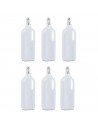 Tradineur - Pack de 6 botellas de plástico con asa y tapón a presión, reutilizable, agua, leche, batidos, zumos, refrescos, frig