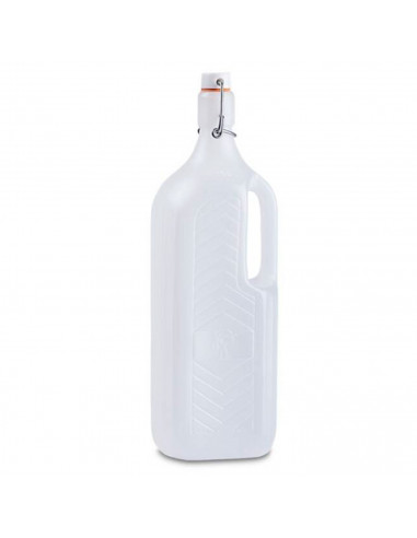Tradineur - Pack de 6 botellas de plástico con asa y tapón a presión, reutilizable, agua, leche, batidos, zumos, refrescos, frig