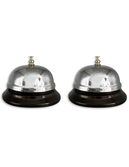 Tradineur - Pack de 2 timbres de recepción, sonido claro, escritorio, mesa, llamada, servicio, restaurante, cocina, hotel (Plate