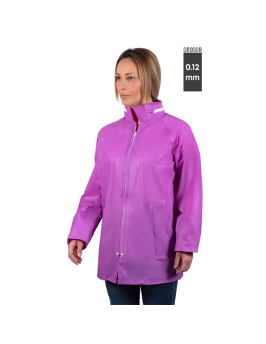 Tradineur - Chubasquero sport impermeable con capucha, reutilizable, poncho corto con mangas, lluvia, cierre con botones, poliés