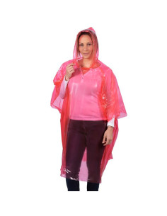 Tradineur - Pack de 6 chubasqueros impermeables de emergencia con capucha, reutilizables, ponchos para lluvia, poliéster (Mujer