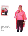 Tradineur - Pack de 6 chubasqueros impermeables de emergencia con capucha, reutilizables, ponchos para lluvia, poliéster (Mujer