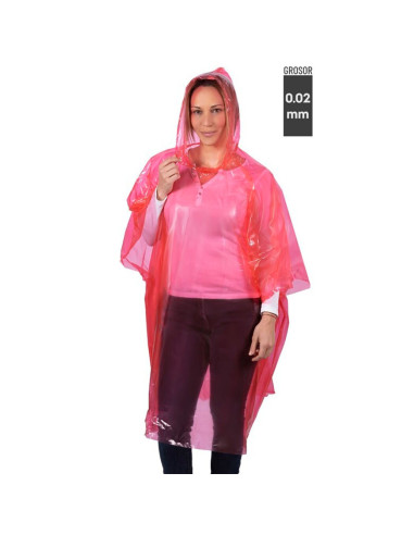 Tradineur - Pack de 6 chubasqueros impermeables de emergencia con capucha, reutilizables, ponchos para lluvia, poliéster (Mujer