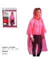 Tradineur - Pack de 4 chubasqueros impermeables de emergencia con capucha, reutilizables, ponchos para lluvia, poliéster (Mujer