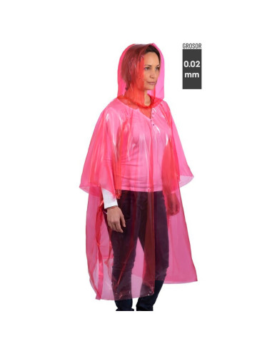 Tradineur - Pack de 4 chubasqueros impermeables de emergencia con capucha, reutilizables, ponchos para lluvia, poliéster (Mujer