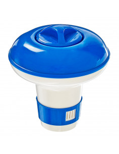Dispensador de cloro flotante, azul y blanco, dispensador químico regulable, dispositivo de dosificación para piscina, parque ac
