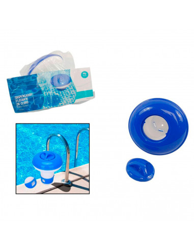 Dispensador de cloro flotante, azul y blanco, dispensador químico regulable, dispositivo de dosificación para piscina, parque ac