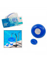 Dispensador de cloro flotante, azul y blanco, dispensador químico regulable, dispositivo de dosificación para piscina, parque ac