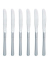 Tradineur - Pack de 6 cuchillos para postre de acero inoxidable, cubiertos clásicos para cortar tartas, pasteles, 19 cm