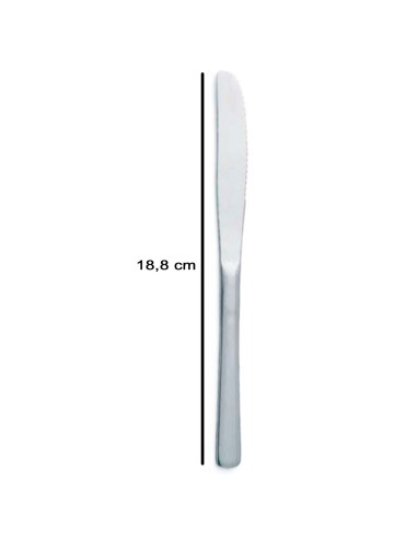 Tradineur - Pack de 6 cuchillos para postre de acero inoxidable, cubiertos clásicos para cortar tartas, pasteles, 19 cm