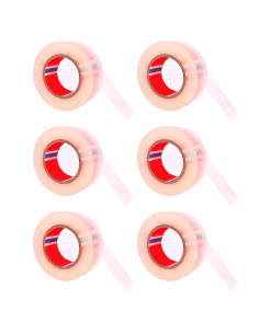 Tradineur - Pack de 6 rollos de cinta adhesiva para embalaje ultratransparente, precinto multiusos, embalar, sellar, empaquetar,