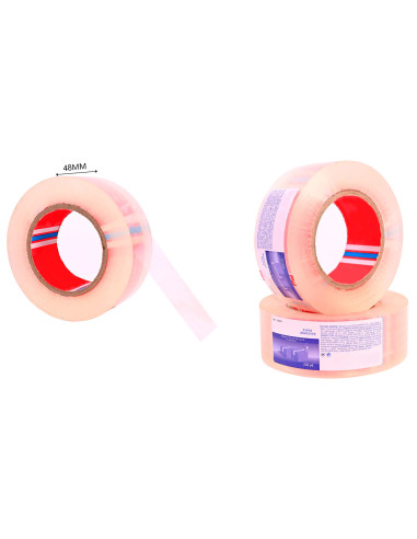 Tradineur - Pack de 6 rollos de cinta adhesiva para embalaje ultratransparente, precinto multiusos, embalar, sellar, empaquetar,