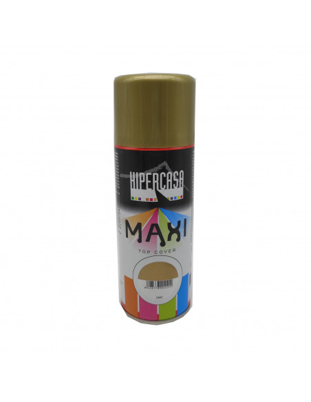 Hipercasa - Bote de pintura en spray color oro 400 ml, válido para multitud de superficies de interior y exterior Hipercasa - Bote de pintura en spray color oro 400 ml, válido para multitud de superficies de interior y exterior