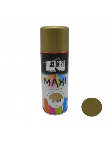 Hipercasa - Bote de pintura en spray color oro 400 ml, válido para multitud de superficies de interior y exterior