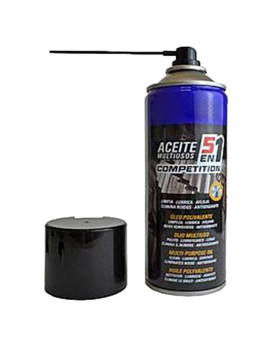 Tradineur - Bote de Aceite Multiusos 5 en 1 - Capacidad de 400 ml - Limpia, lubrica, afloja, elimina ruidos y actúa como antioxi