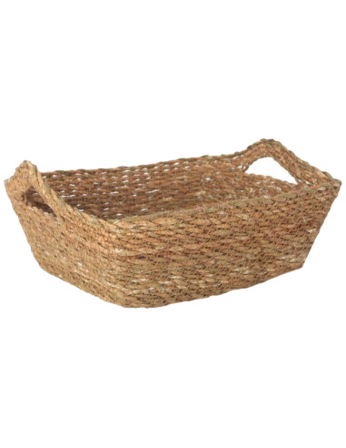 Tradineur - Cesta de Mimbre rectangular con Asas - Fabricado en España - Ideal para el almacenamiento y la decoración de tu hoga