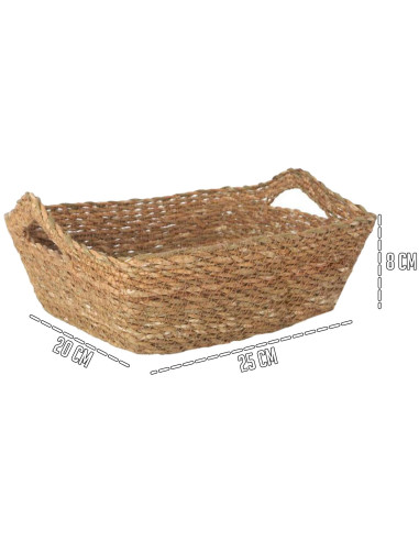 Tradineur - Cesta de Mimbre rectangular con Asas - Fabricado en España - Ideal para el almacenamiento y la decoración de tu hoga
