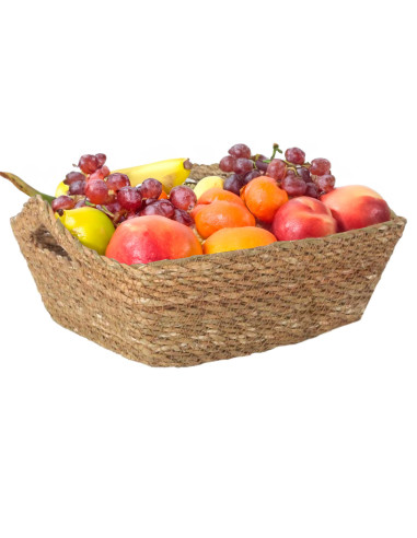 Tradineur - Cesta de Mimbre rectangular con Asas - Fabricado en España - Ideal para el almacenamiento y la decoración de tu hoga