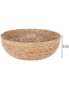 Tradineur - Bol de Mimbre Redondo - Fabricado en España - Ideal para el almacenamiento y la decoración de tu hogar - Ø 26 x 10 c