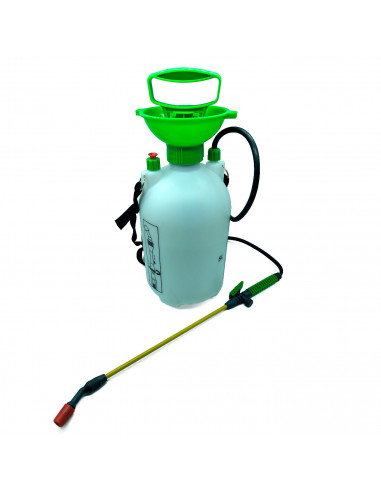 Tradineur - Botella Pulverizador a presión con correa ajustable - Capacidad de 5 Litros - Botella graduada y lanza con boquilla