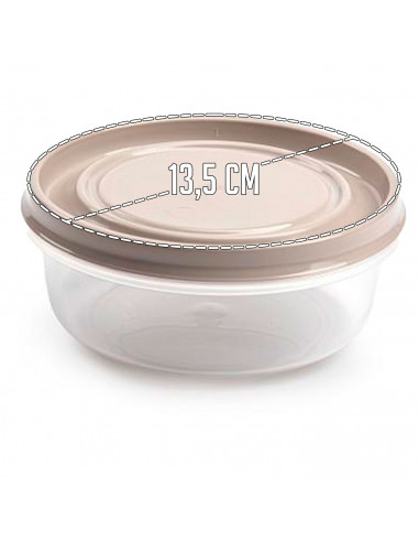 Tradineur - Pack de 3 Fiambreras Redondas - Capacidad de 500 ml - Apta para microondas y lavavajillas - Ø 13,5 x 5,5 cm - Color