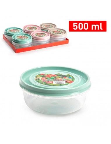 Tradineur - Pack de 3 Fiambreras Redondas - Capacidad de 500 ml - Apta para microondas y lavavajillas - Ø 13,5 x 5,5 cm - Color