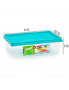 Tradineur - Pack de 3 Fiambreras Cuadrados con tapa - Fabricado en Plástico - Capacidad de 1 Litro - Apta para microondas y lava