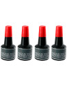 Tradineur - Pack de 4 Botes de tinta para tampones y sellos - Tinta de sellar sin aceite, válida para sellos de oficina - Entint