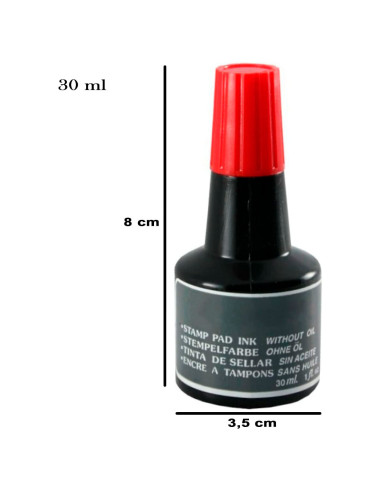 Tradineur - Pack de 4 Botes de tinta para tampones y sellos - Tinta de sellar sin aceite, válida para sellos de oficina - Entint