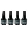 Tradineur - Pack de 4 Botes de tinta para tampones y sellos - Tinta de sellar sin aceite, apta para sellos de oficina - Entintad