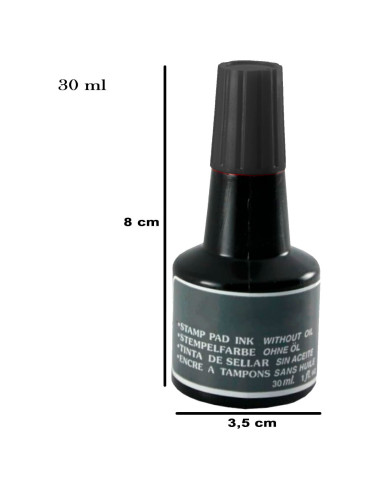 Tradineur - Pack de 4 Botes de tinta para tampones y sellos - Tinta de sellar sin aceite, apta para sellos de oficina - Entintad
